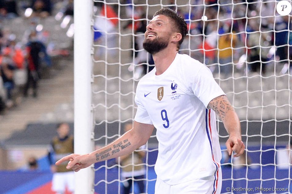 Olivier Giroud - Match amical de préparation à l'Euro 2021 France - Bulgarie au Stade de France en présence de 5000 spectateurs à Saint-Denis le 8 juin 2021. © Philippe Lecoeur / Panoramic / Bestimage