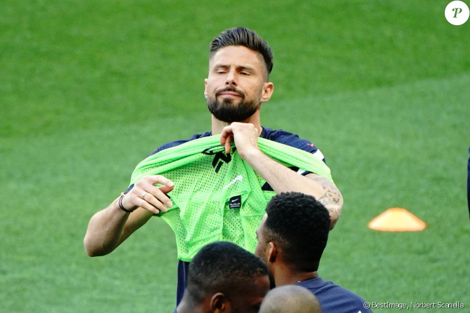 Olivier Giroud lors de l'entraînement de l'équipe de France de football à Nice, France, le 1er juin 2021. © Norbert Scanella/Panoramic/Bestimage