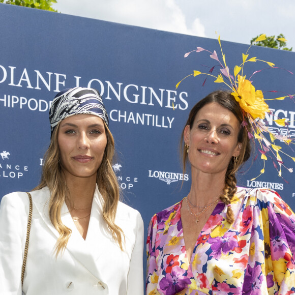 Camille Cerf et Sophie Thalmann - Prix de Diane Longines à l'hippodrome de Chantilly, le 20 juin 2021. © Pierre Perusseau/Bestimage