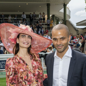 Irène Salvador et Tony Parker - Prix de Diane Longines à l'hippodrome de Chantilly, le 20 juin 2021. © Pierre Perusseau/Bestimage