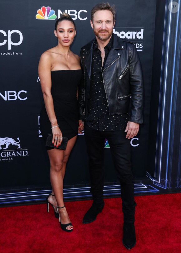 David Guetta et sa compagne Jessica Ledon - People à la soirée des "Billboard Music Awards 2019" au MGM Grand Garden Arena à Las Vegas. Le 1er mai 2019 