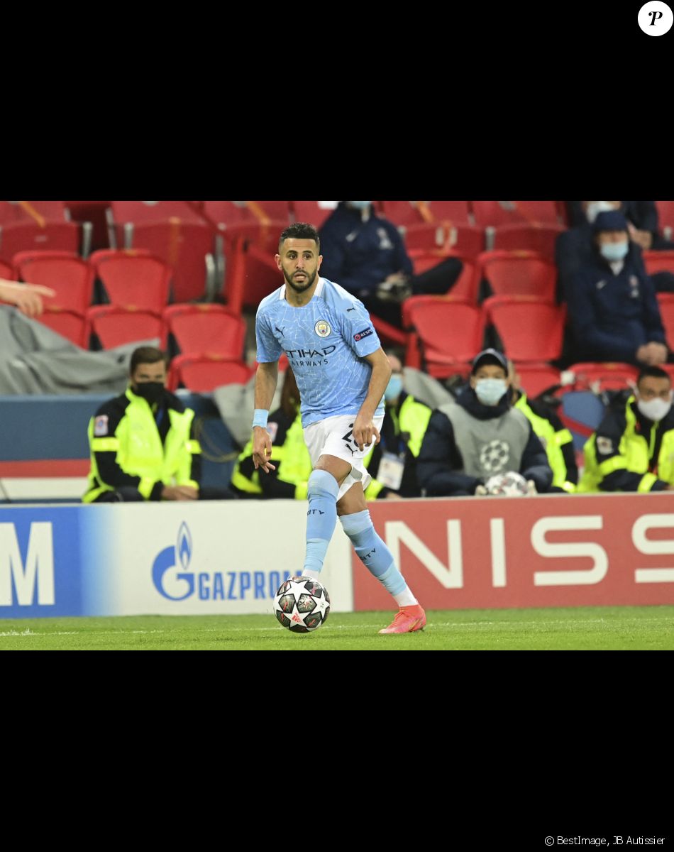 Riyad Mahrez en demi-finale de la Ligue des Champions, le 28 avril 2021 à Paris. © JB Autissier / Panoramic / Bestimage