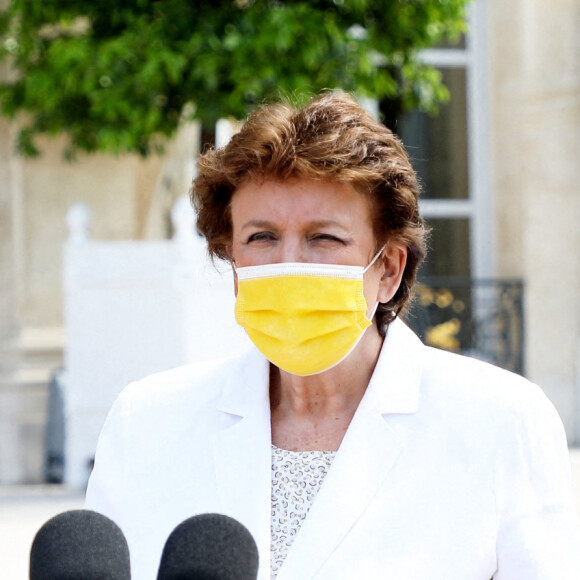 Roselyne Bachelot, ministre de la culture - Déclarations à l'issue de la réunion de travail avec les représentants des discothèques et du monde de la nuit au palais de l'Elysée à Paris le 21 juin 2021. © Dominique Jacovides / Bestimage