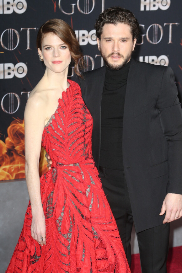 Kit Harrington et sa femme Rose Leslie à la première de "Game of Thrones - Saison 8" au Radio City Music Hall à New York.