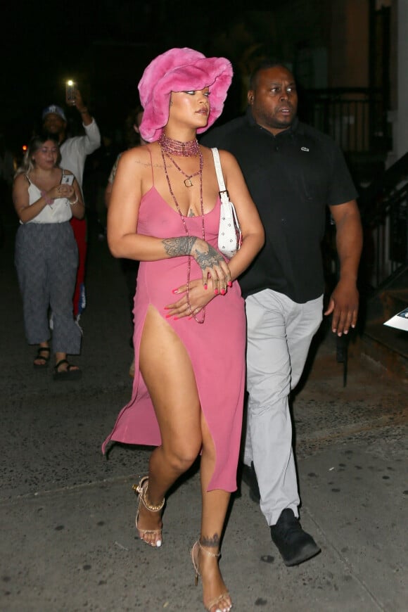 Rihanna et Asap Rocky sont allés dîner au restaurant Barcade à New York le 23 juin 2021.


