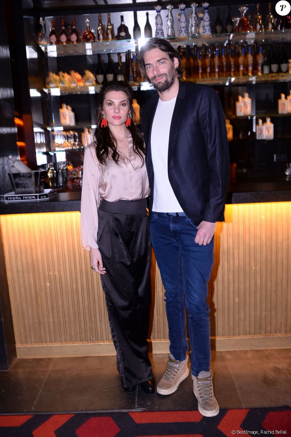 Exclusif - Camille Lacourt et sa compagne Alice Detollenaere - Soirée de lancement de "Chez Blue" au club "Boum Boum" situé dans le prestigieux 8eme arrondissement de Paris le 30 janvier 2020. © Rachid Bellak/Bestimage