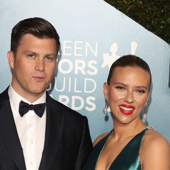 Scarlett Johansson et son mari Colin Jost - 26ème cérémonie annuelle des "Screen Actors Guild Awards" ("SAG Awards") au "Shrine Auditorium" à Los Angeles, le 19 janvier 2020.