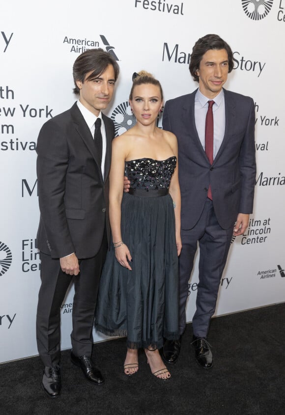 Noah Baumbach, Scarlett Johansson et Adam Driver à la première de "Marriage Story" lors du 57ème Festival du Film de New York (FFNY), le 4 octobre 2019.