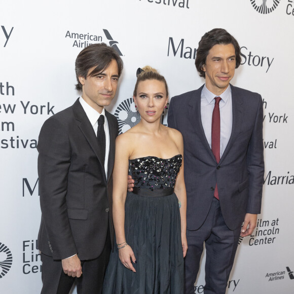 Noah Baumbach, Scarlett Johansson et Adam Driver à la première de "Marriage Story" lors du 57ème Festival du Film de New York (FFNY), le 4 octobre 2019.