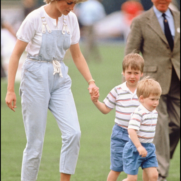 Diana avec ses fils William et Harry en 1987.