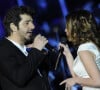 Patrick Fiori et Julie Zenatti en concert au stade Olympiysky a Moscou, le 7 mars 2013.