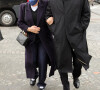 Sylvie Vartan et son mari Tony Scotti - Arrivées à la messe anniversaire à la mémoire de Pierre Cardin en l'église de La Madeleine à Paris. Le 29 janvier 2021