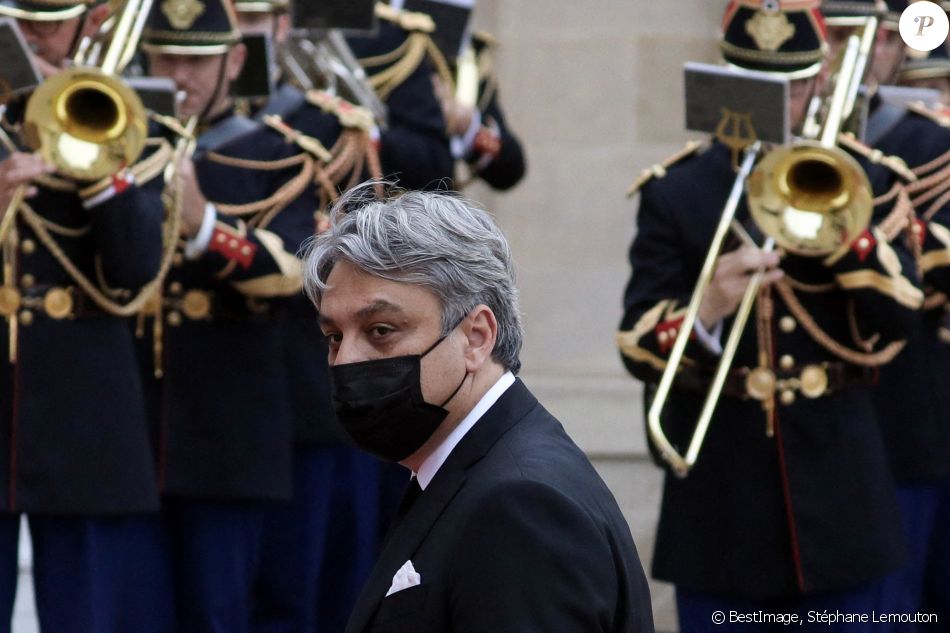 Le directeur général de Renault, Luca de Meo arrive pour un dîner d'Etat avec le président français et italien, au palais de l'Elysée, Paris, le 5 juillet 2021. © Stéphane Lemouton / Bestimage