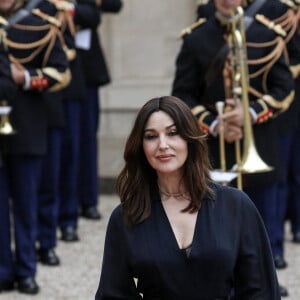 L'actrice italienne Monica Bellucci arrive pour un dîner d'Etat avec le président français et italien, au palais de l'Elysée, Paris, le 5 juillet 2021. © Stéphane Lemouton / Bestimage 