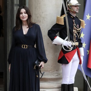 L'actrice italienne Monica Bellucci arrive pour un dîner d'Etat avec le président français et italien, au palais de l'Elysée, Paris, le 5 juillet 2021. © Stéphane Lemouton / Bestimage 