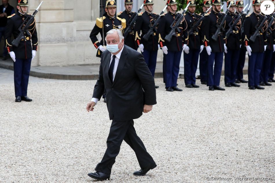 Le pprésident du Sénat, Gérard Larcher arrive pour un dîner d'Etat avec le président français et italien, au palais de l'Elysée, Paris, le 5 juillet 2021. © Stéphane Lemouton / Bestimage