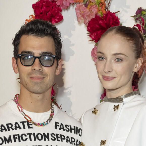 Joe Jonas et Sophie Turner au dîner de lancement des Parfums Louis Vuitton ("Stellar Times", "Cosmetic Cloud", "Dancing Blossom", "Rhapsody" et "Symphony") à la Fondation Louis Vuitton. Paris, France, le 5 juillet 2021. © Olivier Borde/Bestimage