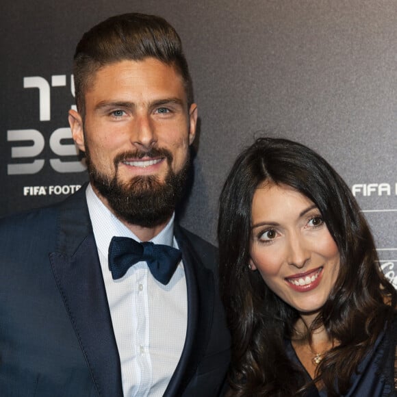 Olivier Giroud et sa femme Jennifer - The Best FIFA Football Awards 2017 au London Palladium à Londres, le 23 octobre 2017. © Pierre Perusseau/Bestimage
