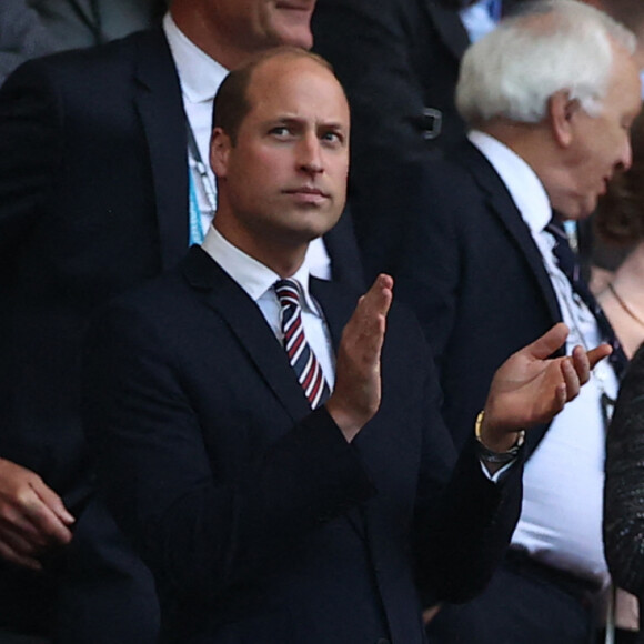 Le prince William lors de la demi-finale de l'Euro 2020 avec le match opposant l'Angleterre au Danemark, au stade de Wembley à Londres, le 7 juillet 2021.