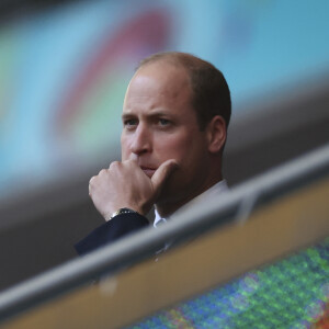 Le prince William lors de la demi-finale de l'Euro 2020 avec le match opposant l'Angleterre au Danemark, au stade de Wembley à Londres, le 7 juillet 2021.