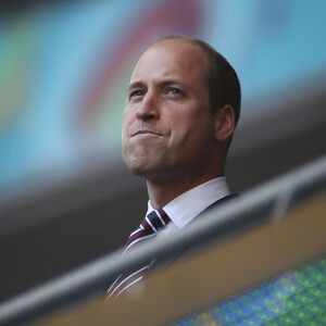 Le prince William lors de la demi-finale de l'Euro 2020 avec le match opposant l'Angleterre au Danemark, au stade de Wembley à Londres, le 7 juillet 2021.