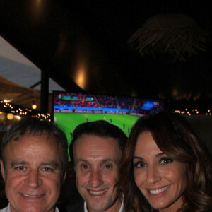 Exclusif - Sophie Darel, Fabien Lecoeuvre, Laurent Abrial et Virginie Guilhaume au dîner fin de saison Jordan de luxe au restaurant Alfredo Positano à Paris, France, le 6 juillet 2021. © Philippe Baldini/Bestimage