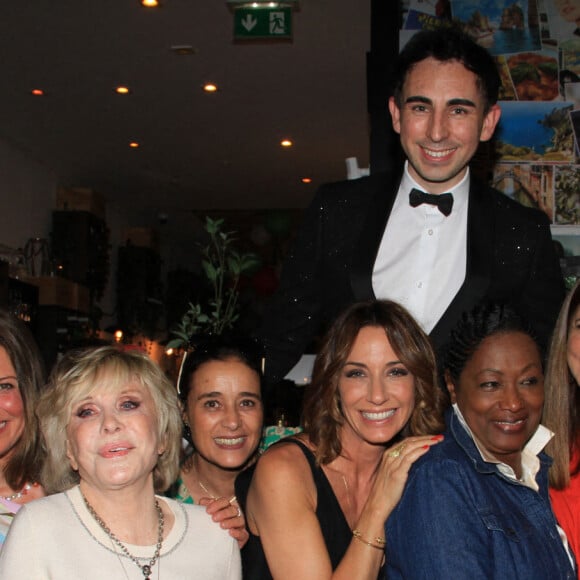 Exclusif - Jordan De Luxe avec Sophie Darel, Virginie Guilhaume, Babette de Rozières Caroline Munoz au dîner fin de saison Jordan de luxe au restaurant Alfredo Positano à Paris, France, le 6 juillet 2021. © Philippe Baldini/Bestimage