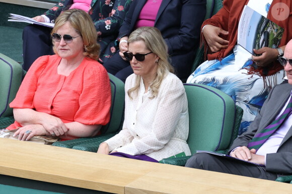 La comtesse Sophie de Wessex au tournoi de tennis de Wimbledon, le 8 juillet 2021.