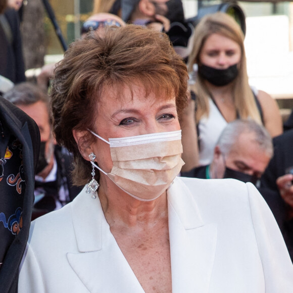 Dadju et Roselyne Bachelot - Montée des marches du film " Benedetta " lors du 74ème Festival International du Film de Cannes. Le 9 juillet 2021 © Borde-Jacovides-Moreau / Bestimage 