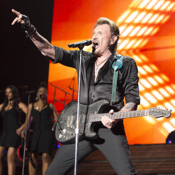 Exclusif - Johnny Hallyday en concert au POPB de Bercy et au Theatre de Paris a Paris - Jour 2 de la tournee "Born Rocker Tour".