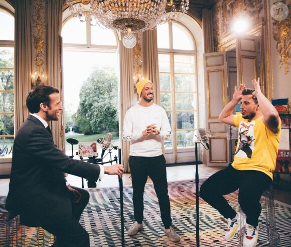 McFly, Carlito et Emmanuel Macron à l'Elysée, le 23 mai 2021.