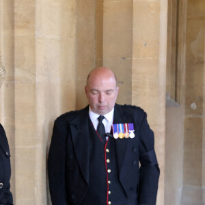 Jack Brooksbank et La princesse Eugenie d'York - Arrivées aux funérailles du prince Philip, duc d'Edimbourg à la chapelle Saint-Georges du château de Windsor, le 17 avril 2021.