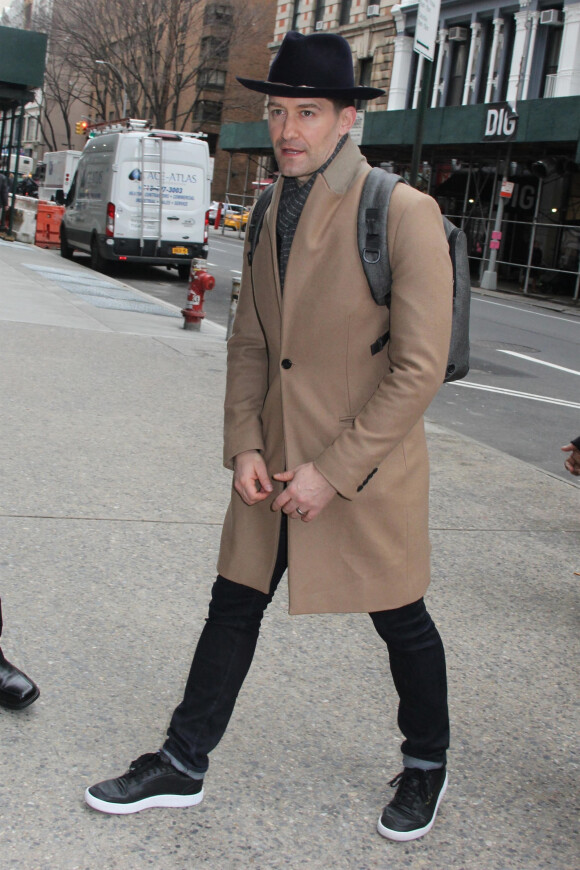 Matthew Morrison à la sortie de Build Series à New York, le 12 mars 2020.