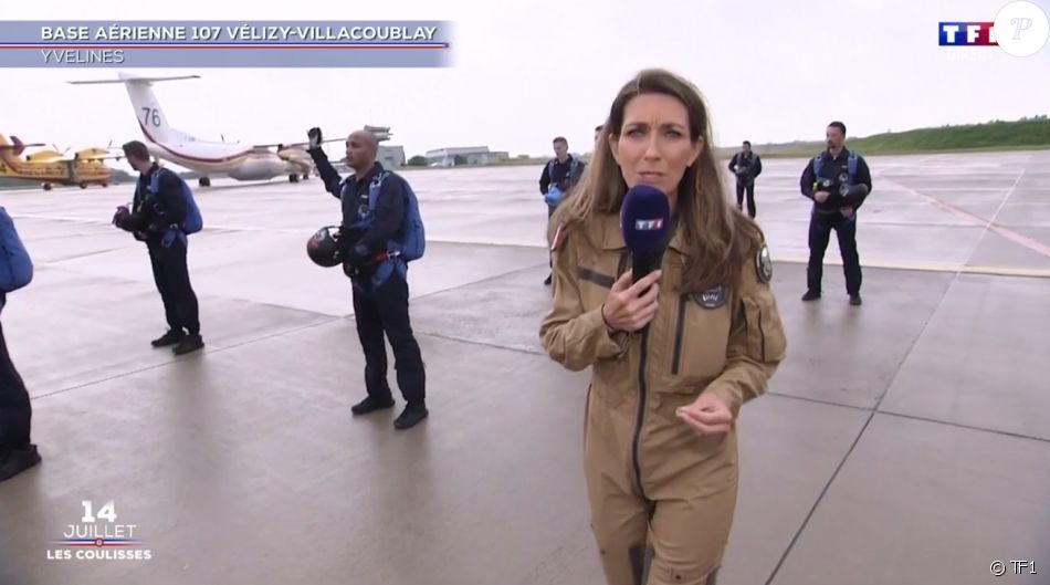 Anne-Claire Coudray lors du défilé du 14 juillet 2021, sur TF1.