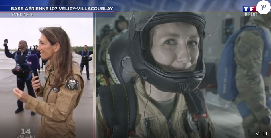 Anne-Claire Coudray lors du défilé du 14 juillet 2021, sur TF1.