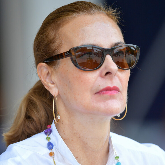 Exclusif - Carole Bouquet dans l'espace VIP du Longines Paris Eiffel Jumping au Champ de Mars à Paris le 7 juillet 2019. 