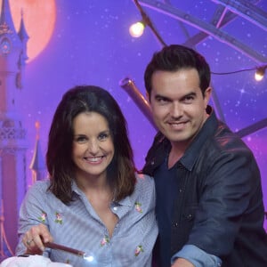 Faustine Bollaert et son mari Maxime Chattam - Lancement du nouveau spectacle "Mickey et le magicien" au Parc Disneyland Paris. Le 2 juillet 2016. © Giancarlo Gorassini / Bestimage
