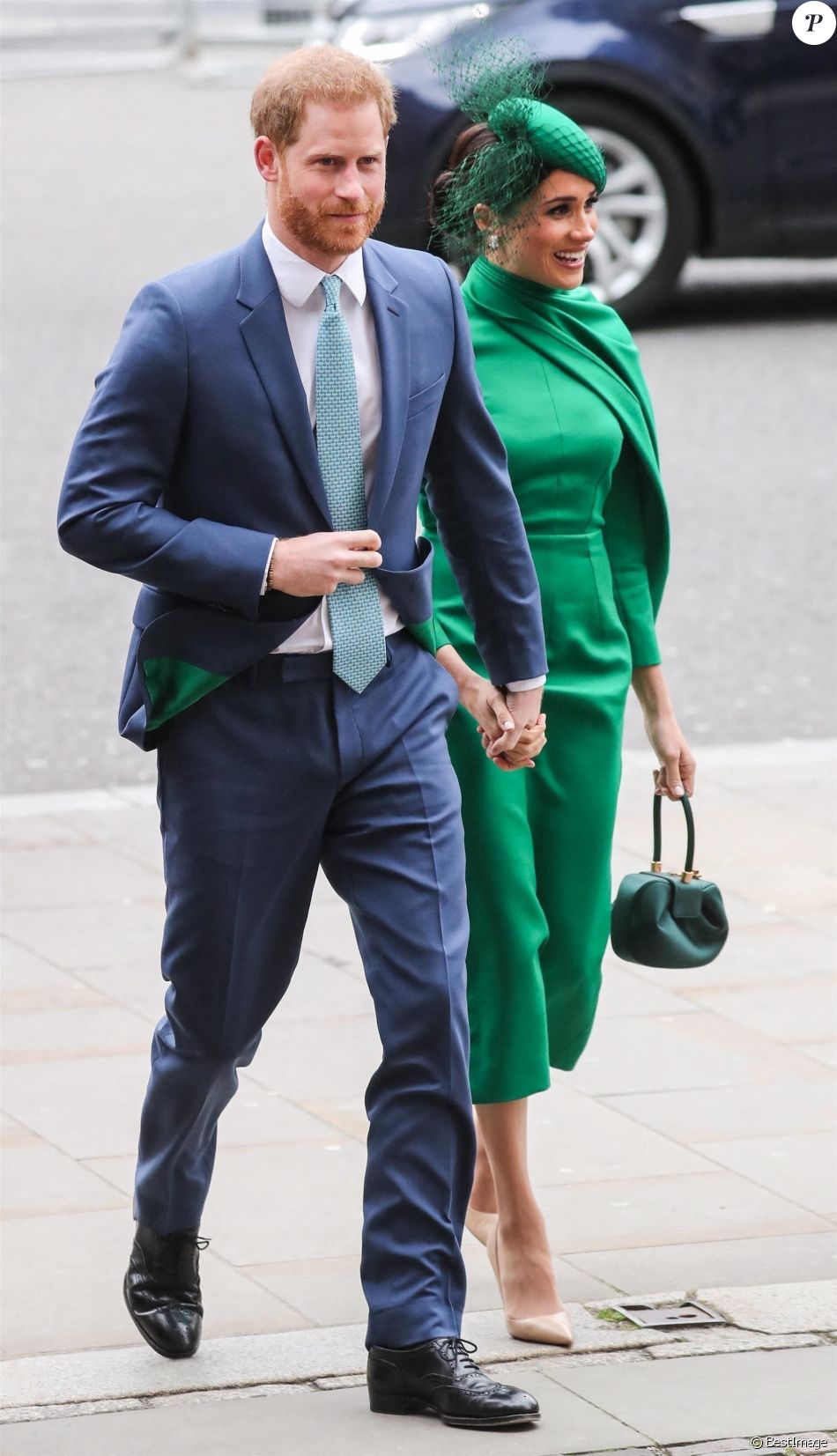 Le prince Harry, duc de Sussex, et Meghan Markle, duchesse de Sussex lors de leur dernier engagement royal - La famille royale d'Angleterre à la sortie de la cérémonie du Commonwealth en l'abbaye de Westminster à Londres.