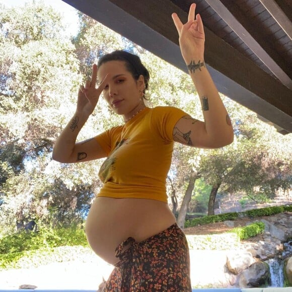 La chanteuse américaine Halsey, enceinte de son premier enfant, sur Instagram en juin 2021.