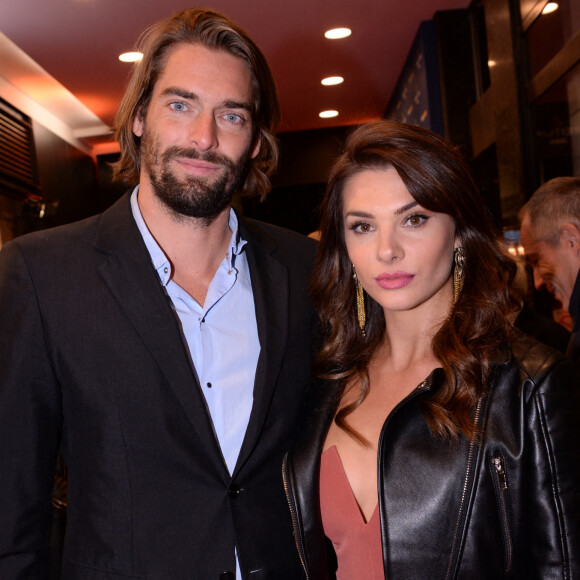 Camille Lacourt et sa compagne Alice Detollenaere lors de la soirée de réouverture de la boutique "Breitling", située rue de la Paix. Paris. © Rachid Bellak/Bestimage