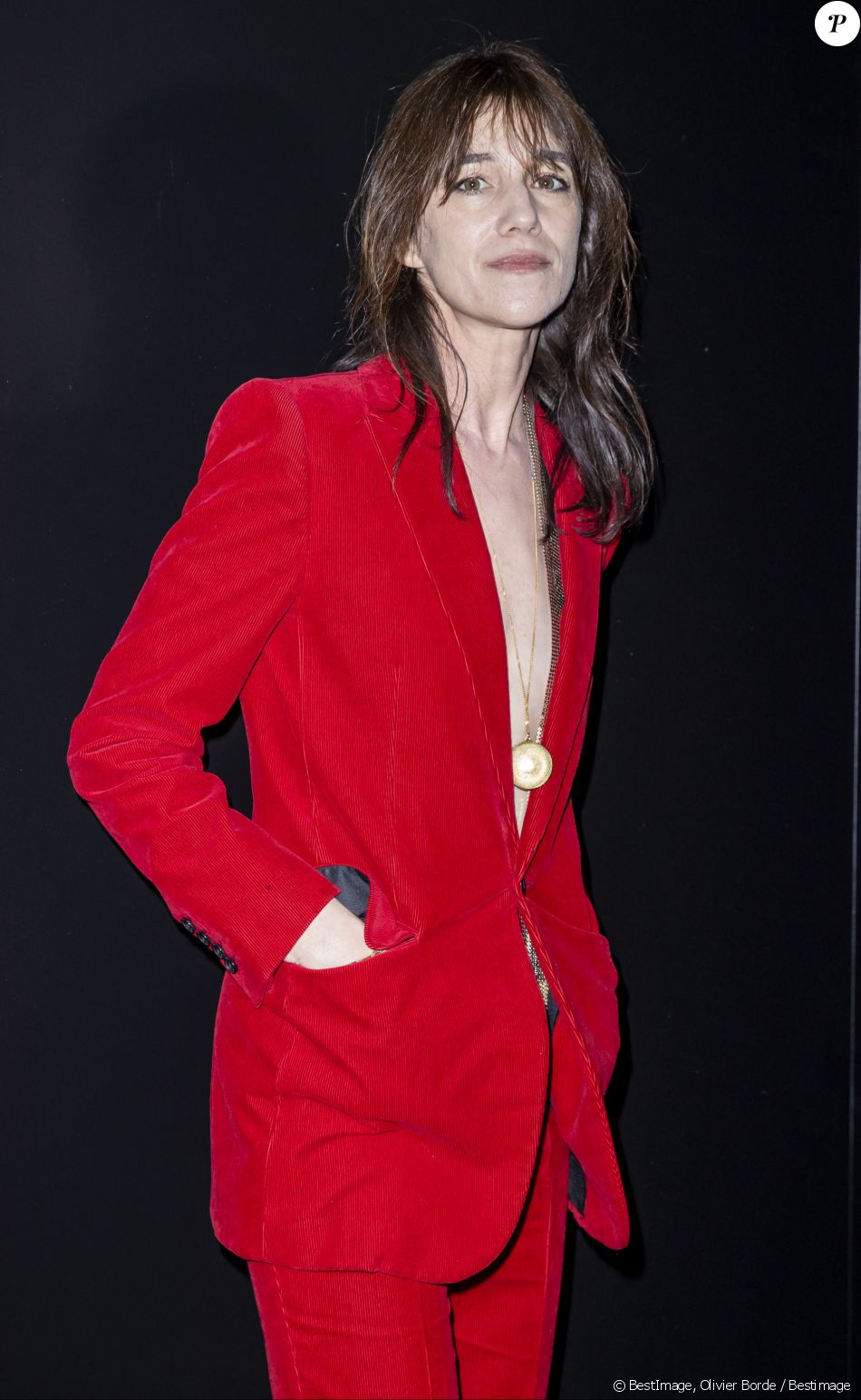 Charlotte Gainsbourg au photocall du défilé de mode prêt-à-porter automne-hiver Saint Laurent à Paris. © Olivier Borde / Bestimage