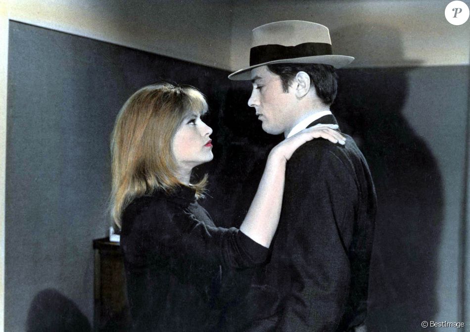 Nathalie Delon et Alain Delon sur le tournage du film "Le Samouraï".