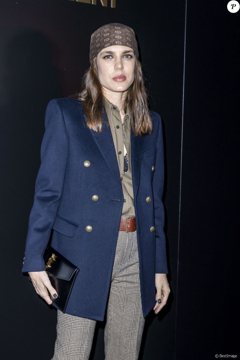 Charlotte Casiraghi au photocall du défilé de mode prêt-à-porter automne-hiver 2020/2021 Saint Laurent à Paris le 25 février 2020. © Olivier Borde / Bestimage
