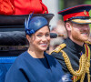Le prince Harry, duc de Sussex, et Meghan Markle, duchesse de Sussex, lors de la parade Trooping the Colour 2019, célébrant le 93ème anniversaire de la reine Elisabeth II, au palais de Buckingham, Londres, le 8 juin 2019. 