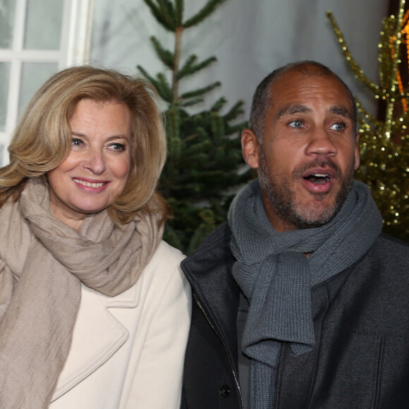 Valérie Trierweiler et son compagnon Romain Magellan lors de la soirée de lancement du "Winter Time" au profit de l'association ELA à l'hôtel Sofitel rue du Faubourg Saint-Honoré à Paris, France. © Denis Guignebourg/BestImage