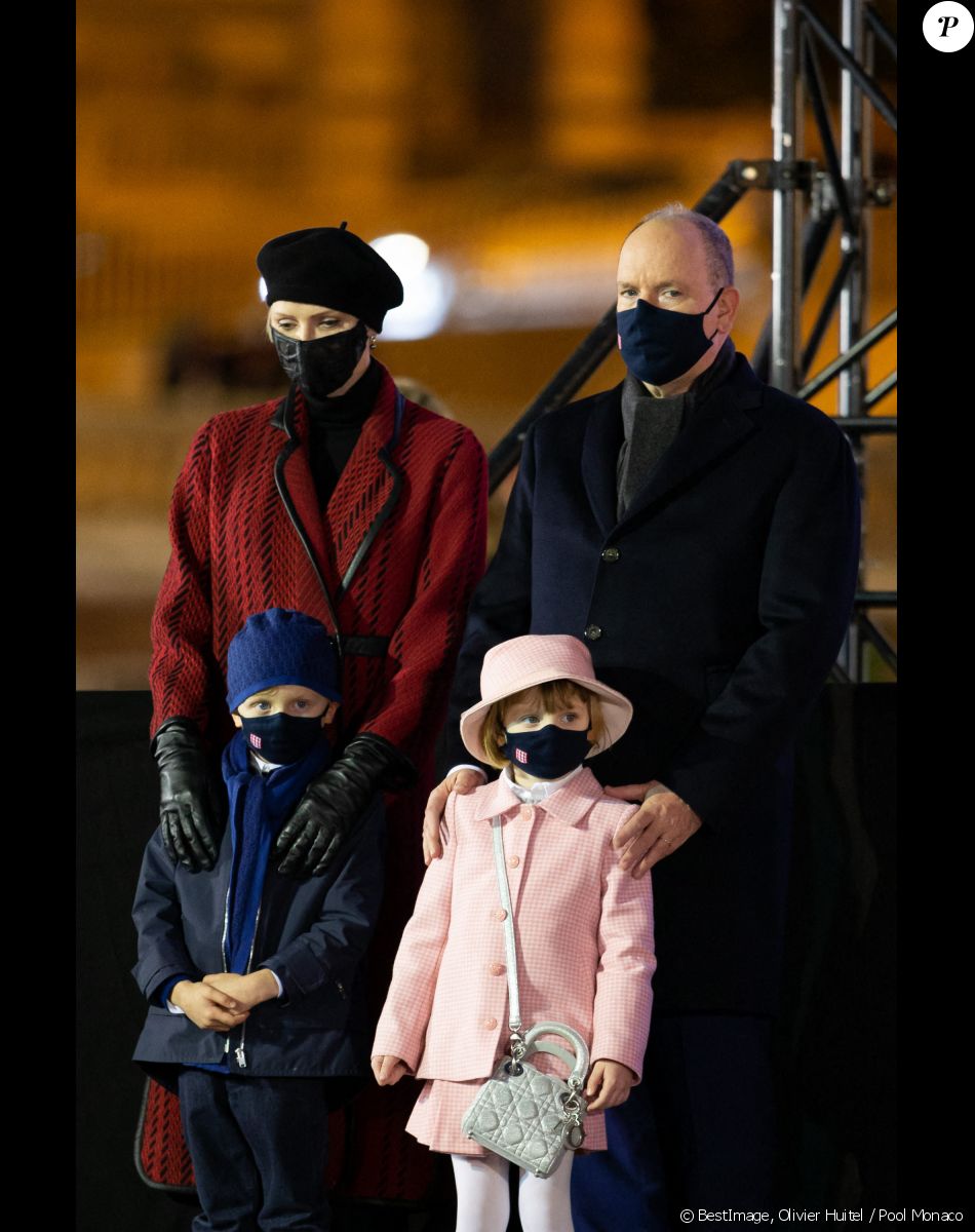 Le prince Albert II de Monaco, sa femme la princesse Charlene et leurs enfants Jacques et Gabriella - Célébration de la Sainte Dévote, Sainte patronne de Monaco, le 26 janvier 2021. © Olivier Huitel / Pool Monaco /Bestimage