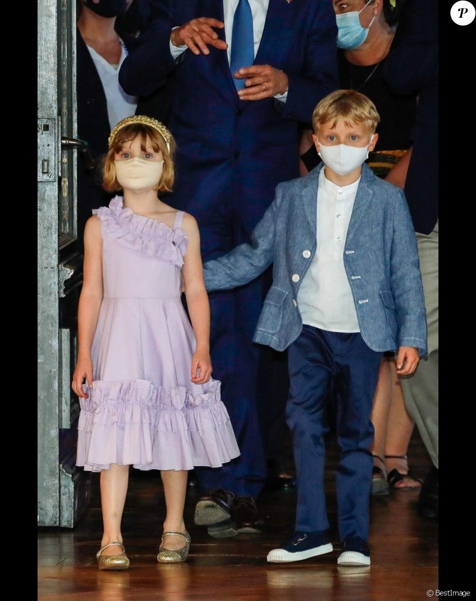 La princesse Gabriella, le prince héréditaire Jacques lors du lancement du programme "Océano pour Tous" au Musée Océanographique de Monaco, le 1er juin 2021. © Claudia Albuquerque / Bestimage