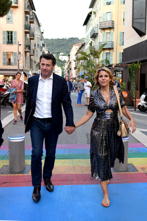 Exclusif - Christian Estrosi, le maire de Nice, et sa femme, Laura Tenoudji Estrosi ont pu avoir un moment de détente à Nice le 20 juin 2020 © Bruno Bebert / Bestimage