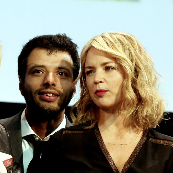 Mabrouk El Mechri et Virginie Efira - Cérémonie d'ouverture du 8e festival Lumière de Lyon, le 8 octobre 2016. © Dominique Jacovides/Bestimage