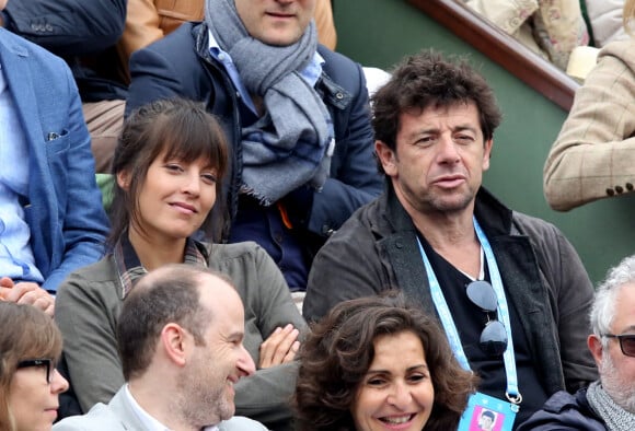 Patrick Bruel et sa compagne Caroline Nielsen dans les tribunes de la finale homme des internationaux de France de Roland Garros à Paris le 5 juin 2016. Moreau-Jacovides / Bestimage